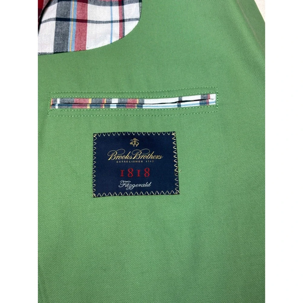 NWT Brooks Brothers 1818 Fitzgerald Green Cotton Sport Coat Blazer Mens 44L